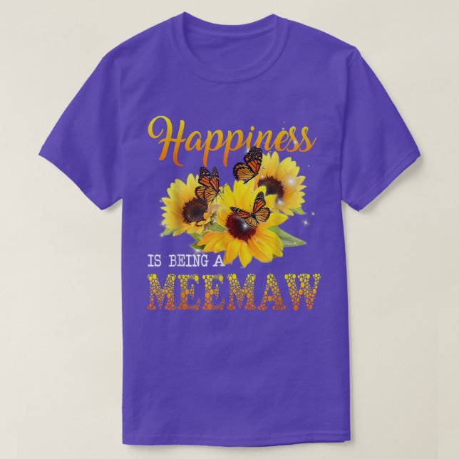 Happiness Is Being A Meemaw Butterfly Sunflowers  T-Shirt (Design vorne)