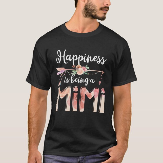 Happiness Is Being A Mimi Women Flower Decoration  T-Shirt (Vorderseite)