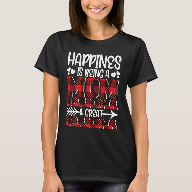 Happiness Is Being A Mom Great Grandma Motherss Da T-Shirt (Vorderseite)
