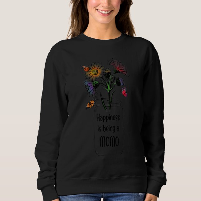 Happiness Is Being A Momo Sunflower Mother's Day Sweatshirt (Vorderseite)