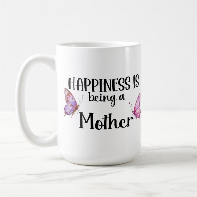 Happiness Is Being A Mother Butterfly Mom Present Kaffeetasse (Links)