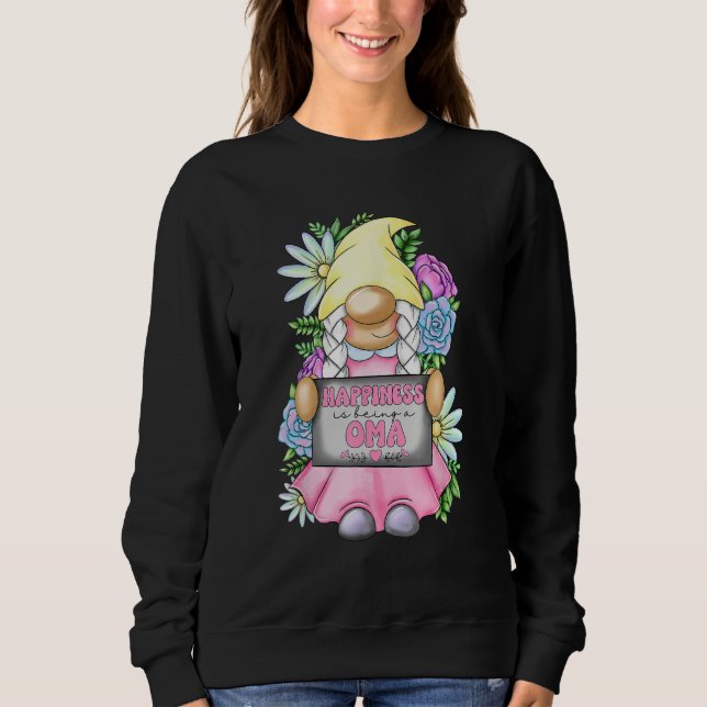 Happiness Is Being A Oma Gnome Cute Girl Mothers D Sweatshirt (Vorderseite)
