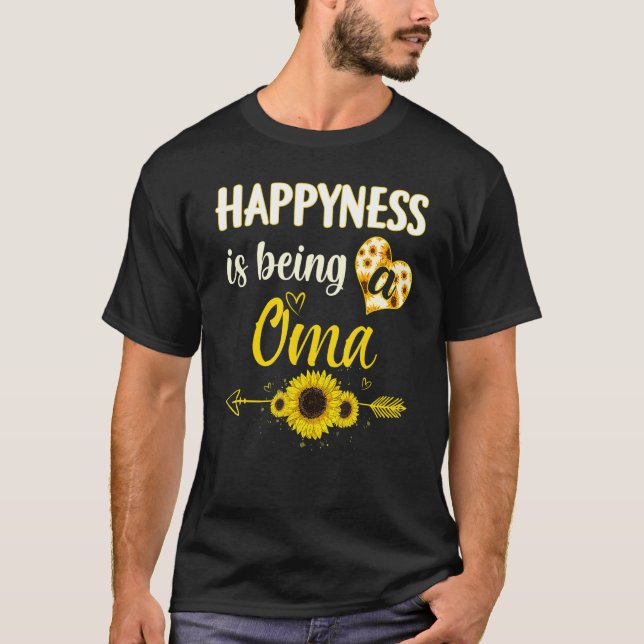 Happiness Is Being A Oma Sunflower Grandma Mother' T-Shirt (Vorderseite)
