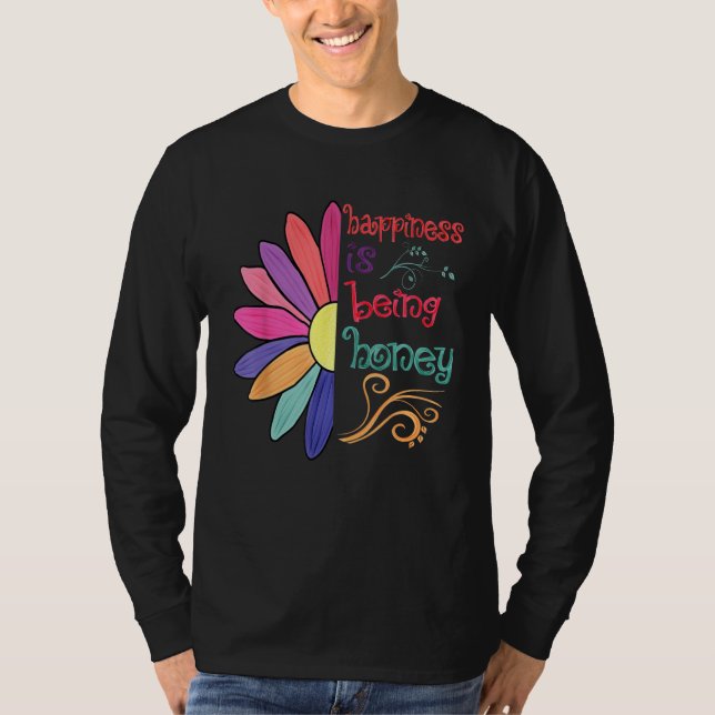 Happiness Is Being Honey Grandma To Be Sunflower M T-Shirt (Vorderseite)