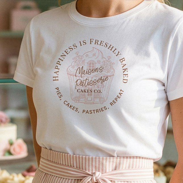 Happiness is Freshly Baked Fun Cupcake Bakery Logo Tri-Blend Shirt (Happiness is Freshly Baked Fun Cupcake Bakery Logo Tri-Blend Shirt)