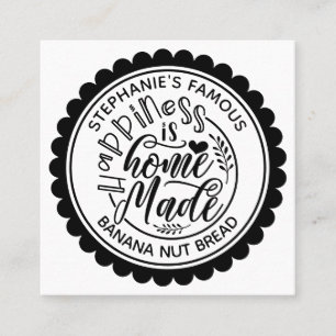Happiness Is Homemade Vintage Quadratische Visitenkarte