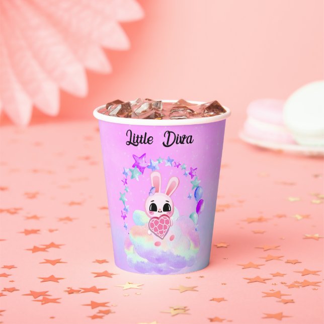  Happiness magic sweet bunny in the rainbow Pappbecher (Insitu)