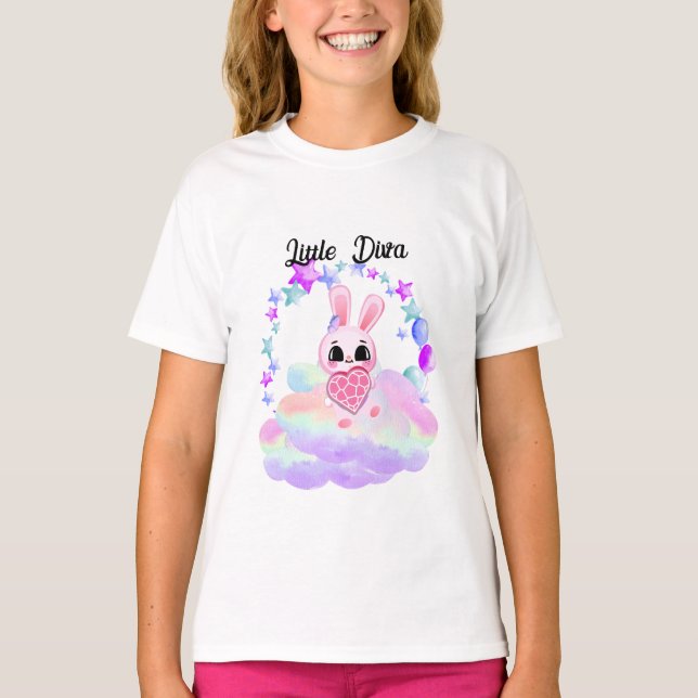  Happiness magic sweet bunny in the rainbow T-Shirt (Vorderseite)