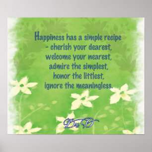 Happiness Recipe Poster