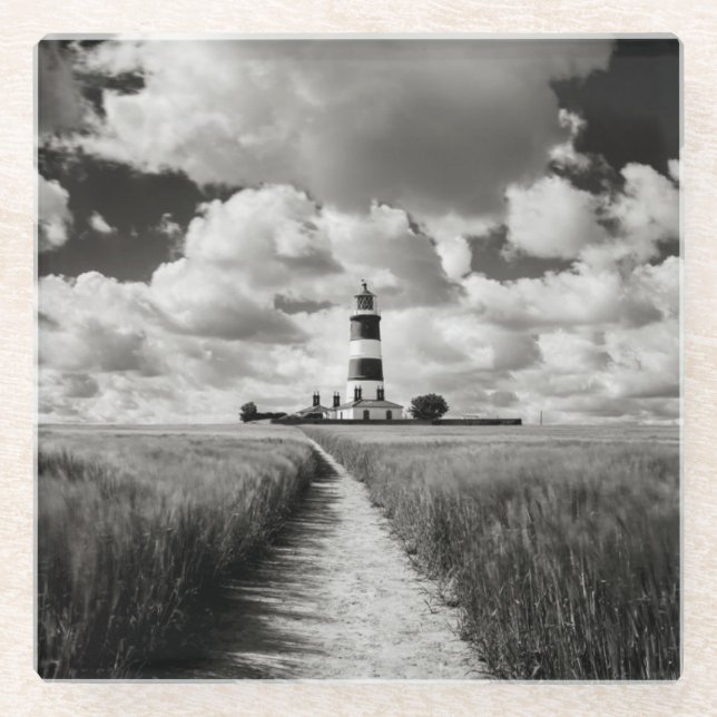 Happisburgh Leuchtturm Glasuntersetzer (Vorderseite)