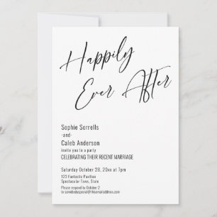 Happiver Ever nach modern elegant Schwarz & Weiß Einladung