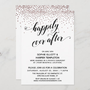 Happiy Ever immer Hört Script-Rose Gold Confetti Einladung