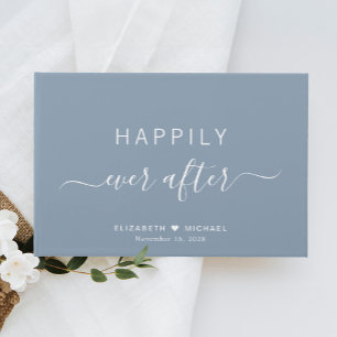 Happiy Ever nach Dusty Blue Wedding Gästebuch