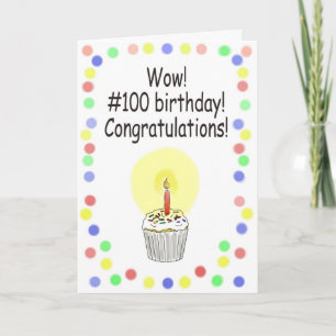 Happy 100 Birthday Paper Greeting Card Unique Karte