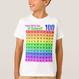 Happy 100. Day of School, farbenfrohe Hundert Char T-Shirt