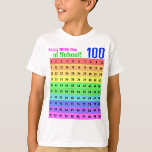 Happy 100. Day of School, farbenfrohe Hundert Char T-Shirt