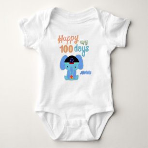 Happy 100 Days Baek-il Baby Elephant Personalisier Baby Strampler