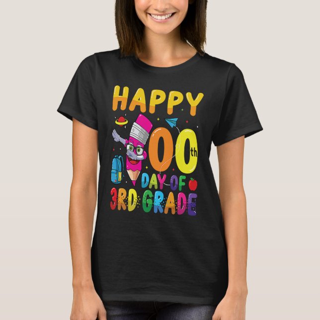 Happy 100 Days Of 3rd Grade Students 100 Days Of S T-Shirt (Vorderseite)