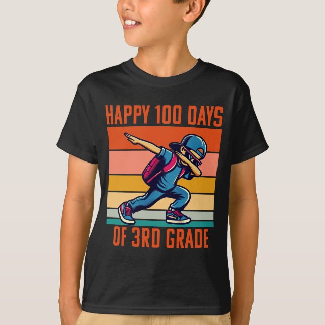 Happy 100 Days of 3rd School Dabbing Boy T-Shirt (Vorderseite)