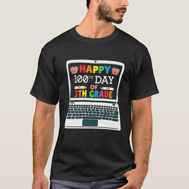 Happy 100 Days Of 4th Grade Elementary Teacher Kid T-Shirt (Vorderseite)