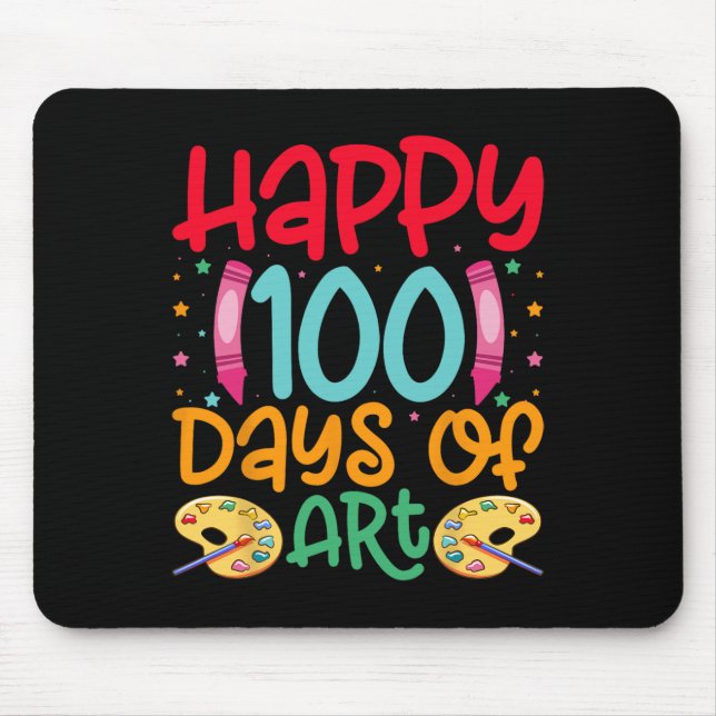 Happy 100 Days of Art School Teachers Girls Boys G Mousepad (Vorne)