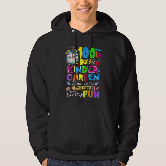 Happy 100 Days Of Kindergarten School Teachers Kid Hoodie (Vorderseite)