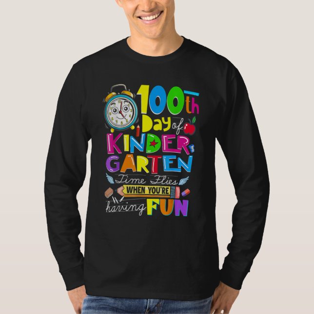 Happy 100 Days Of Kindergarten School Teachers Kid T-Shirt (Vorderseite)