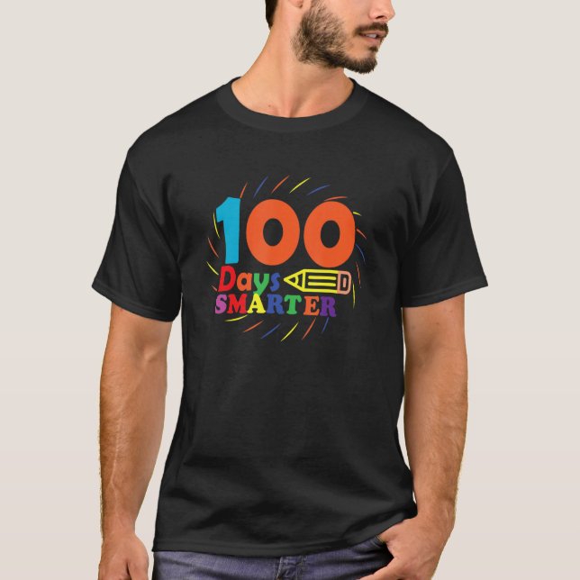 Happy 100 Days Of School 100 Days Smarter  Student T-Shirt (Vorderseite)