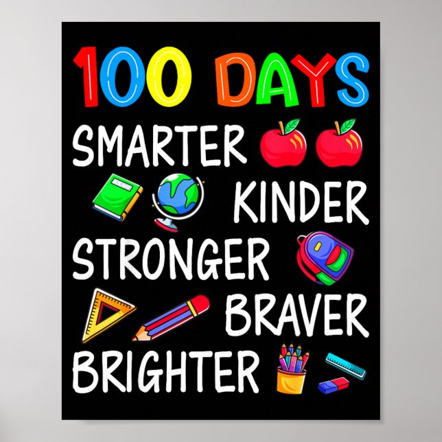 Happy 100 Days Of School 100th Day Of School Kids  Poster (Vorne)