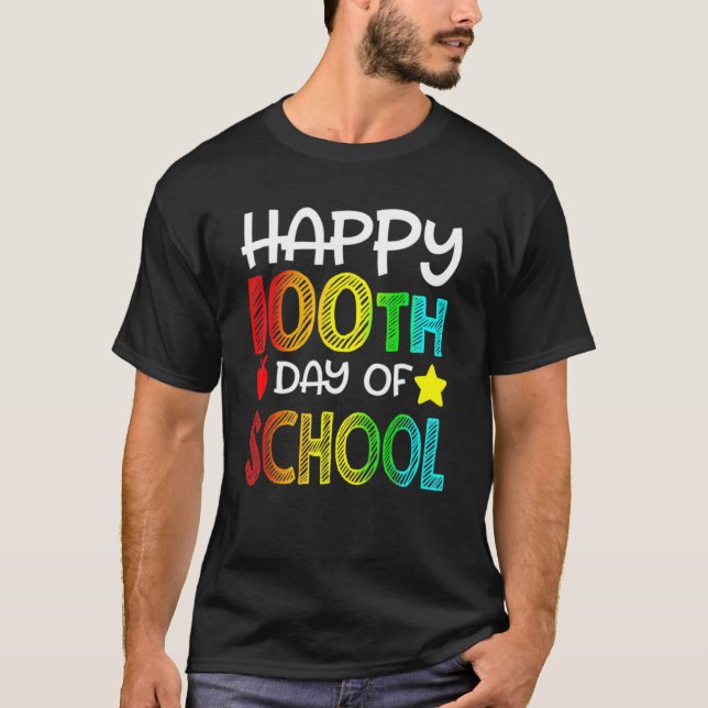 Happy 100 Days Of School 100th Day Student Kids Te T-Shirt (Vorderseite)