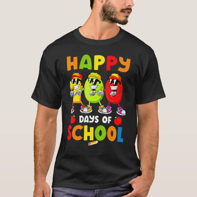 Happy 100 Days Of School Flossing Dance 100 Days S T-Shirt (Vorderseite)