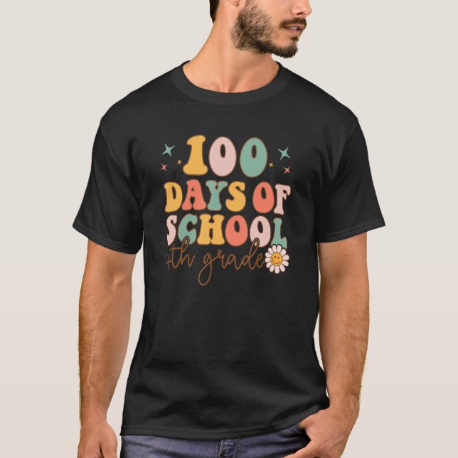 Happy 100 Days Of School Fourth Grade Smarter Groo T-Shirt (Vorderseite)