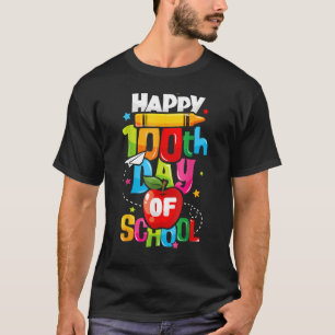 Happy 100 Days of School Life Lehrer Student Junge T-Shirt