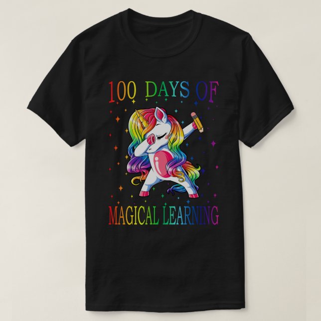 Happy 100 Days of School Magical Learning Shirt UN (Design vorne)