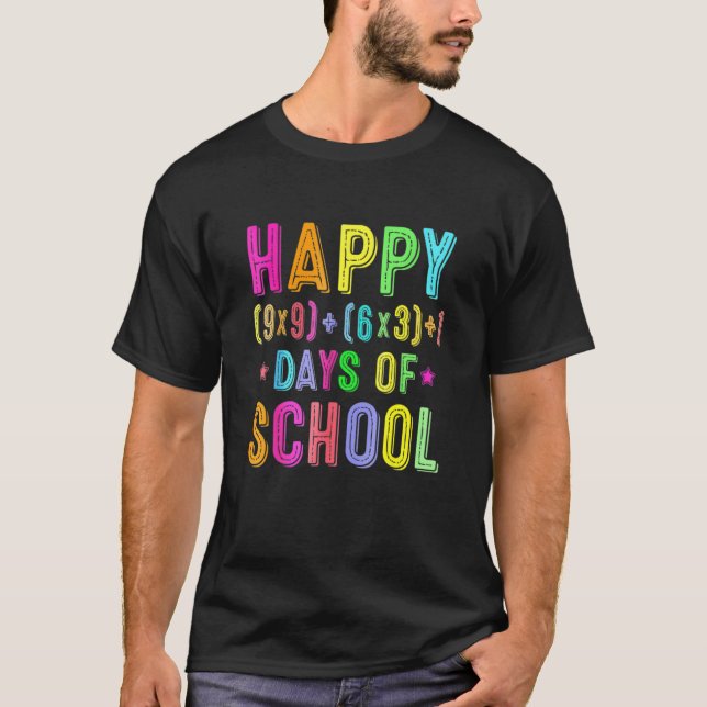 Happy 100 Days Of School Math Formula 100th Day Te T-Shirt (Vorderseite)