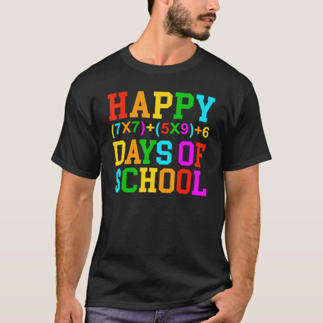 Happy 100 Days of School Math Teacher 100th Day of T-Shirt (Vorderseite)