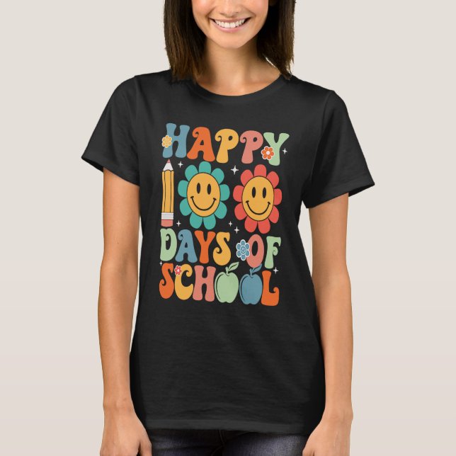 Happy 100 Days of School Retro T-Shirt (Vorderseite)