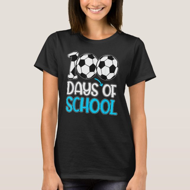 Happy 100 Days Of School Soccer Teacher Kids Boys T-Shirt (Vorderseite)