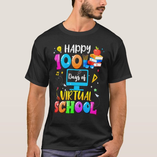 Happy 100 Days Of Virtual School Smarter Student A T-Shirt (Vorderseite)
