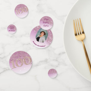 Happy 100. Geburtstag Chic Rose Gold Glitzer Konfetti