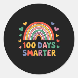 Happy 100 Smarter 100 Days Rainbow Teacher Stude Runder Aufkleber