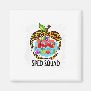 Happy 100. Tag der Schule Gesicht Maske Sped Ed Magnet