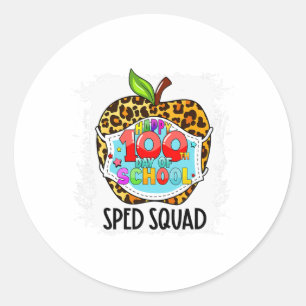 Happy 100. Tag der Schule Gesicht Maske Sped Ed Runder Aufkleber