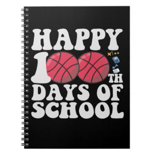 Happy 100 Tage der Schule Basketball Liebhaber Ges Notizblock