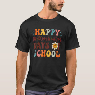 Happy 100 Tage der Schule Mathe Formel Groovy Retr T-Shirt