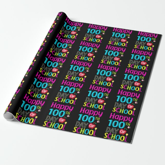 Happy-100-th-day-School Geschenkpapier (Ungerollt)