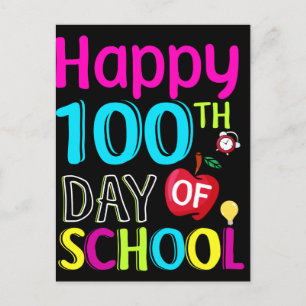 Happy-100-th-day-School Postkarte