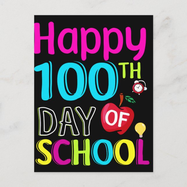 Happy-100-th-day-School Postkarte (Vorderseite)