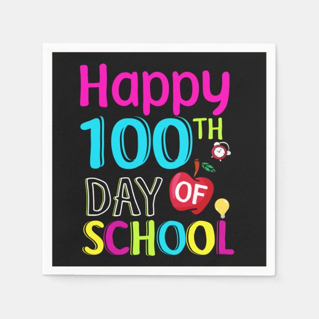 Happy-100-th-day-School Serviette (Vorderseite)