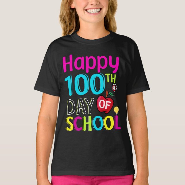 Happy-100-th-day-School T-Shirt (Vorderseite)